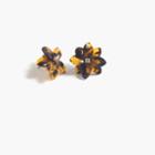 J.Crew Tortoise floral burst pav&eacute; earrings