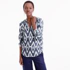 J.Crew Collection long-sleeve V-neck top in ikat