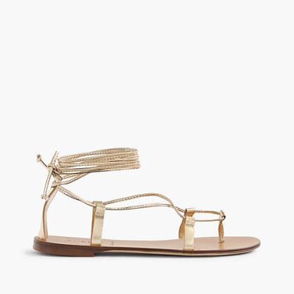 J.Crew Metallic lace-up sandals
