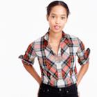 J.Crew Petite festive plaid button-up shirt