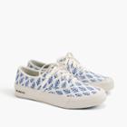 J.Crew SeaVees for J.Crew Legend sneakers in SZ Blockprints blue leaves