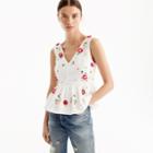 J.Crew Hand-embellished floral top