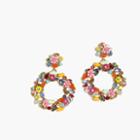 J.Crew Colorful floral hoop earrings