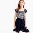 J.Crew Embroidered gingham top