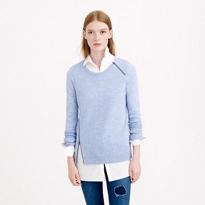 J.Crew Merino asymmetrical zip sweater