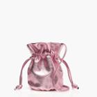 J.Crew Mini drawstring pouch in metallic blush