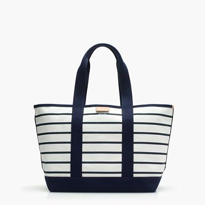 J.Crew Surfside canvas tote in stripe