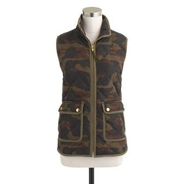 J.Crew Excursion quilted vest in camo
