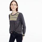 J.Crew Embroidered peasant top in plaid