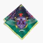 J.Crew Paul Feig&trade; for J.Crew silk pocket square in coat of arms print