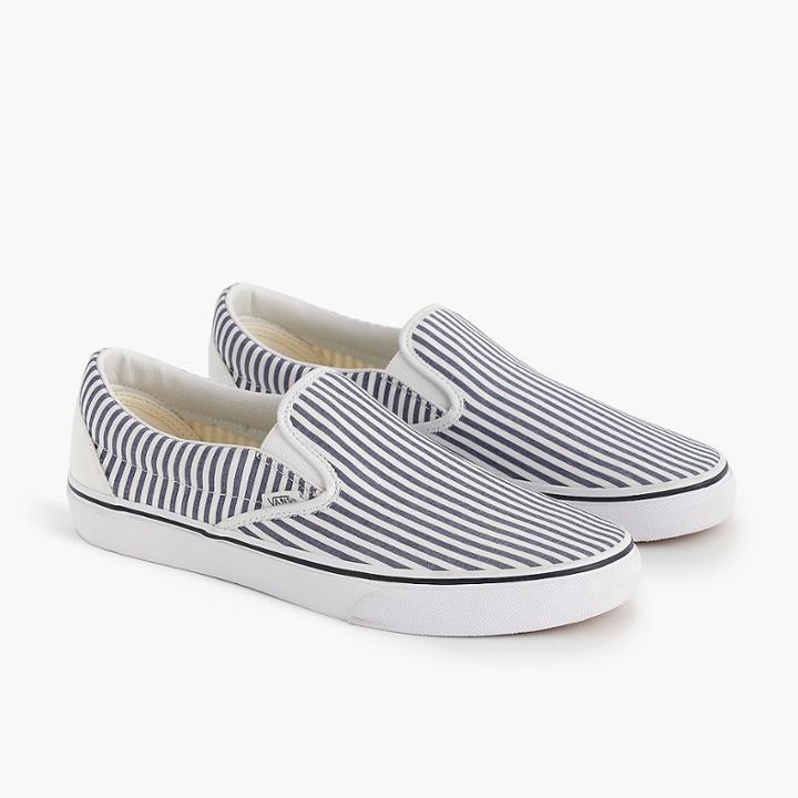 J.Crew Vans for J.Crew slip-on sneakers in seersucker stripe