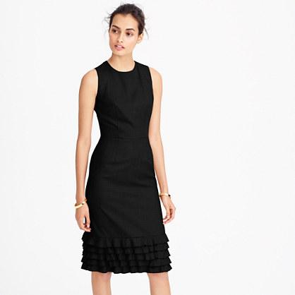 J.Crew Ruffle hem dress in Super 120s wool