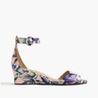 J.Crew Laila leather wedges in floral