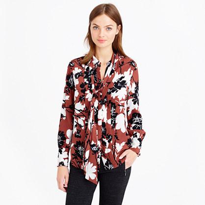 J.Crew Collection secretary blouse in ochre floral