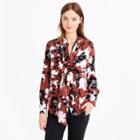 J.Crew Collection secretary blouse in ochre floral