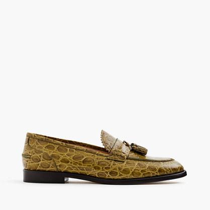 J.Crew Biella loafers in crocodile-embossed leather