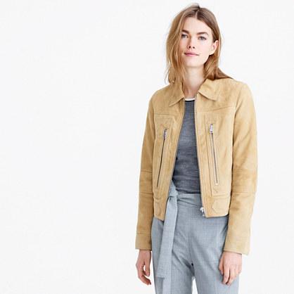 J.Crew Collection suede flight jacket