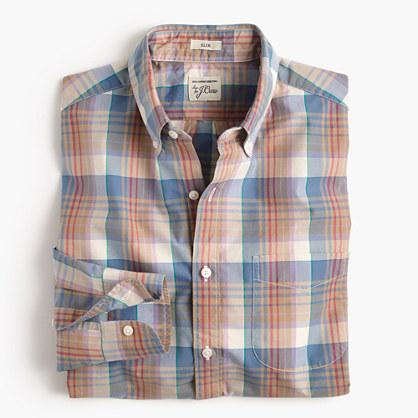 J.Crew Tall Secret Wash shirt in red and blue plaid