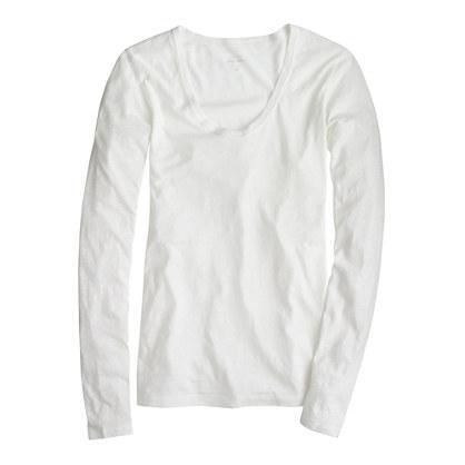 J.Crew Petite vintage cotton long-sleeve scoopneck tee