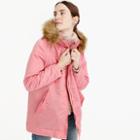 J.Crew Pink parka with quilted lining