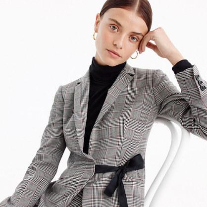 J.Crew Tie-front blazer in lady glen plaid