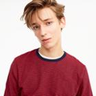 J.Crew Tall slub jersey long-sleeve T-shirt in red microstripe
