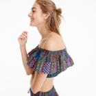 J.Crew Paisley off-the-shoulder top