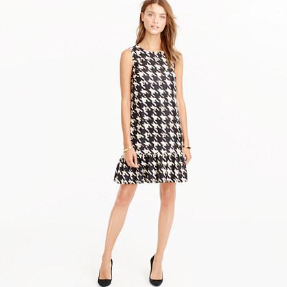 J.Crew Petite flounce silk dress in wolfstooth