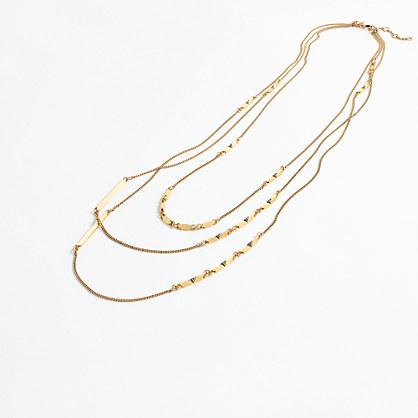 J.Crew Pav&eacute; droplet multi-strand necklace