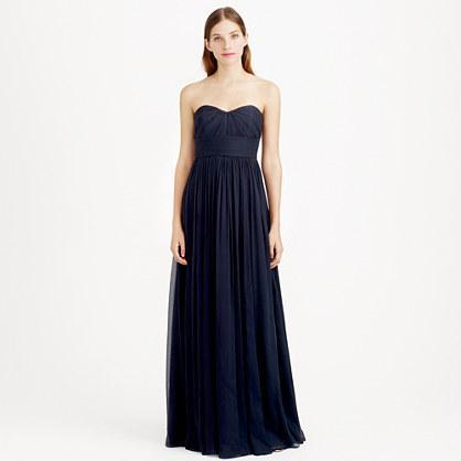 J.Crew Petite Marbella long dress in silk chiffon