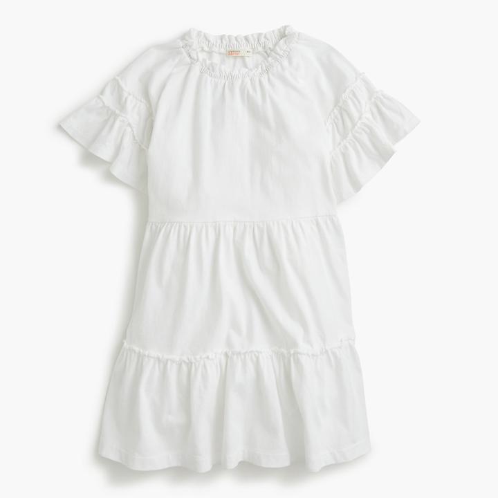 J.Crew Girls' ruffle-trimmed T-shirt dress