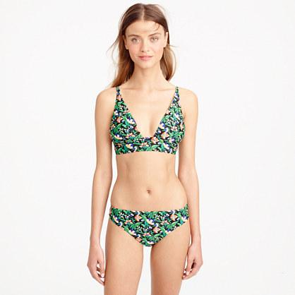 J.Crew Plunge V-neck bikini top in Ratti® lotus floral print