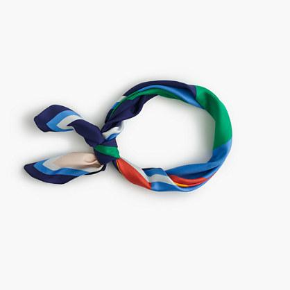 J.Crew Italian silk square scarf in bright stripe