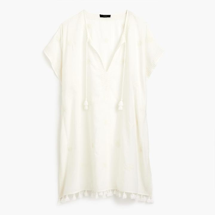 J.Crew Embroidered Indian cotton beach tunic