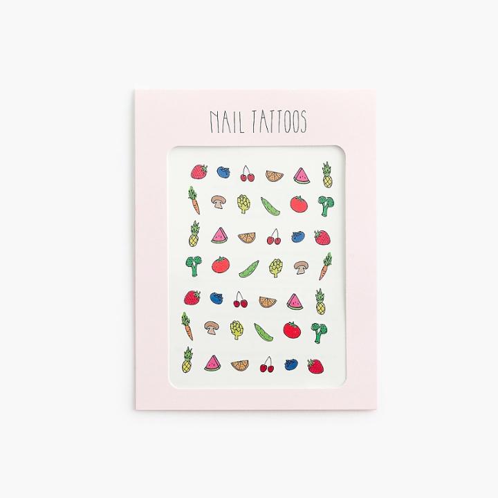 J.Crew Kids' Hartland Brooklyn nail tattoos in fruits and veggies