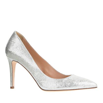 J.Crew Everly crackled metallic leather pumps