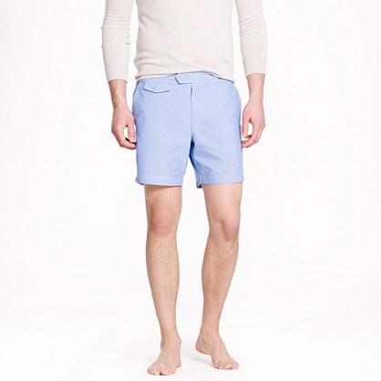 J.Crew 6.5 tab swim short in oxford cloth