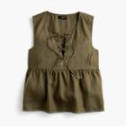 J.Crew Point Sur tie-front linen top