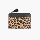 J.Crew Medium pouch in haircalf and leather