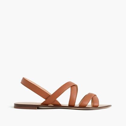 J.Crew Cross-strap sandals in leather
