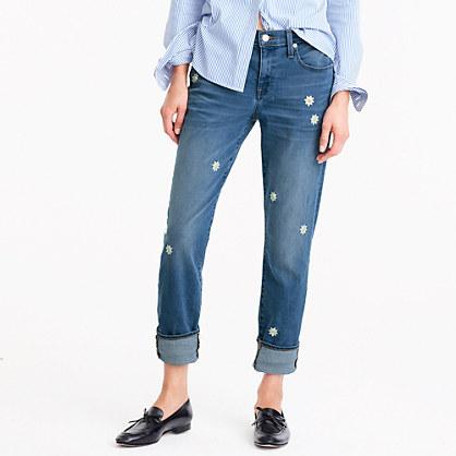 J.Crew Slim boyfriend jean in embroidered Rosburg wash