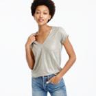 J.Crew New linen T-shirt in metallic