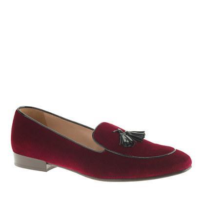 J.Crew Collection Biella velvet tassel loafers