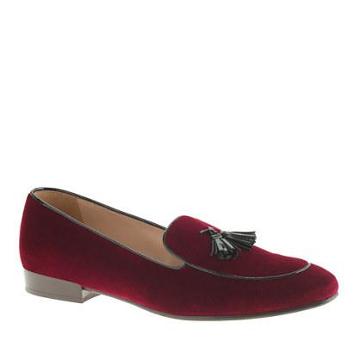 J.Crew Collection Biella velvet tassel loafers