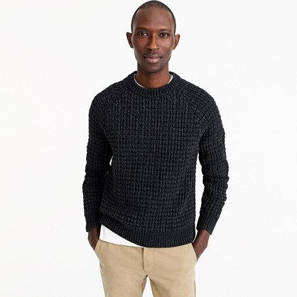 J.Crew Wallace & Barnes cotton crewneck sweater in waffle