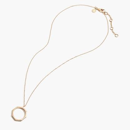J.Crew Demi-fine 14k gold-plated hexagon pendant necklace