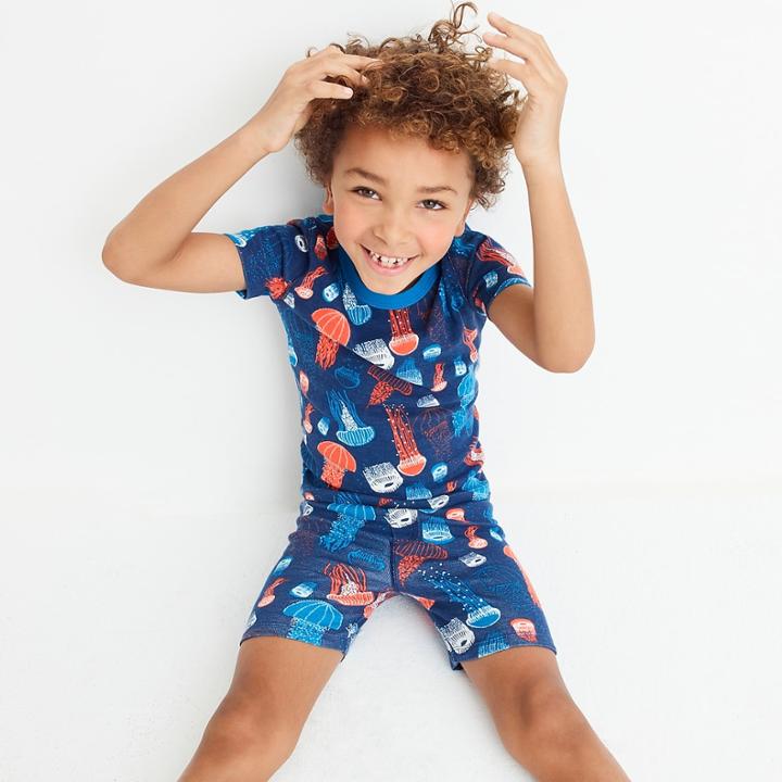 J.Crew Kids' glow-in-the-dark short pajama set in jellyfish