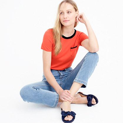 J.Crew Collection featherweight cashmere tipped pocket T-shirt