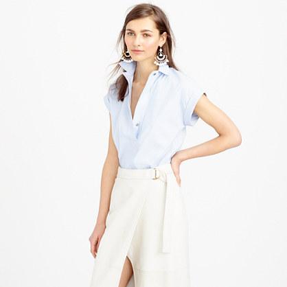 J.Crew Short-sleeve popover in oxford blue