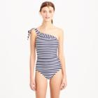 J.Crew One-shoulder one-piece swimsuit in classic stripe
